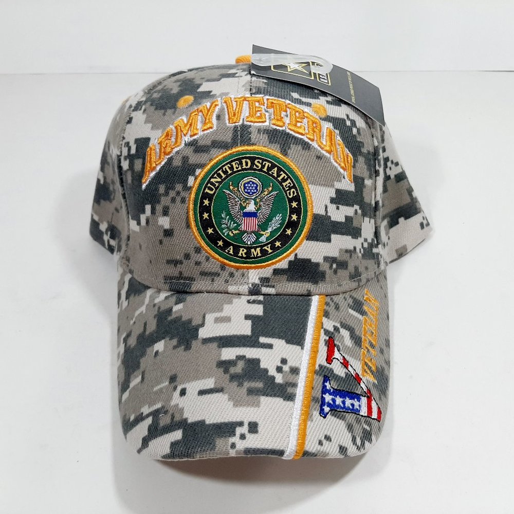 U.S. Army Veteran Hat USA Flag "V" Vet Emblem ACU